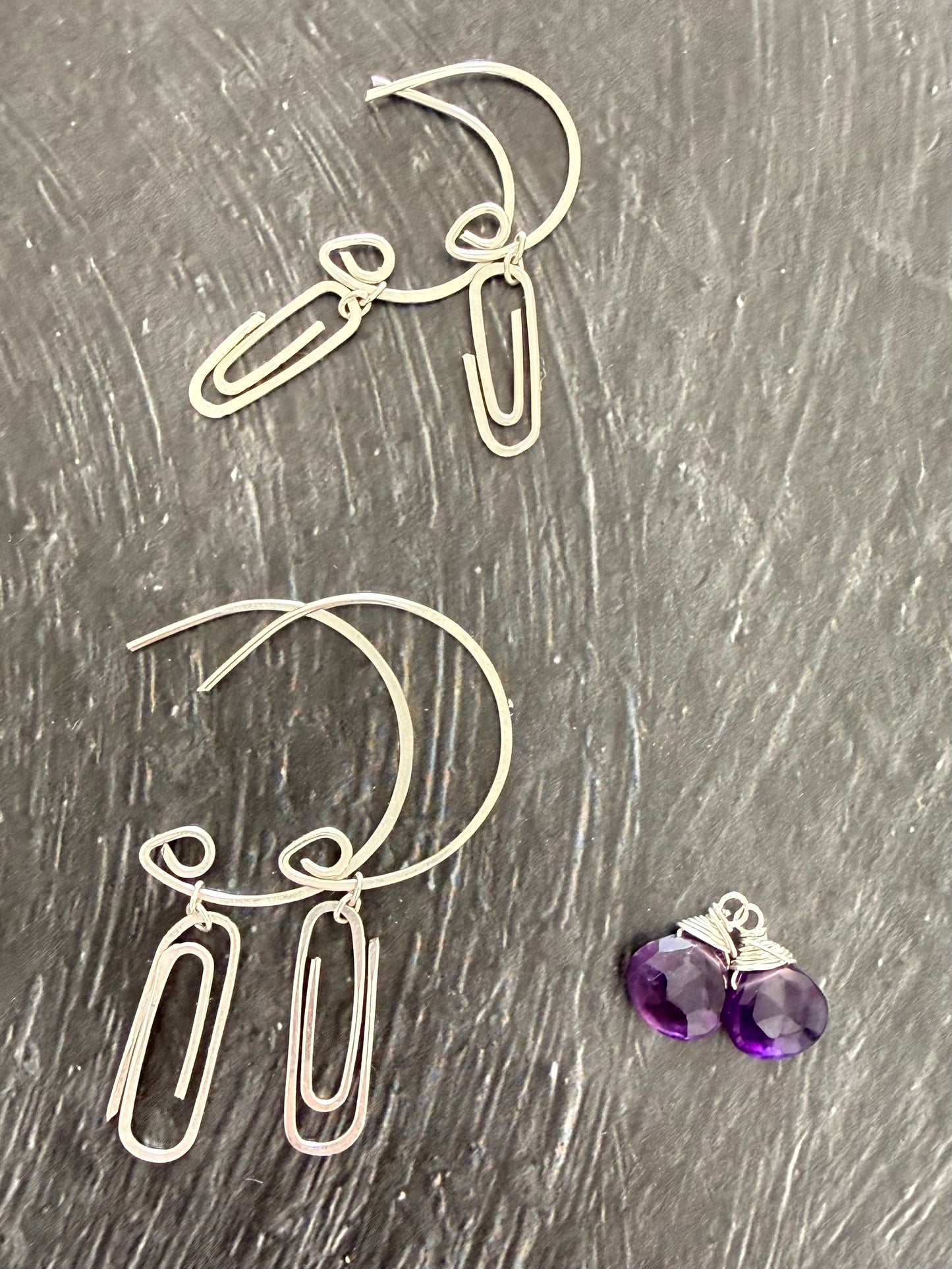 Gemstone Add-ons for the Paperclip Hoops (Sterling silver)