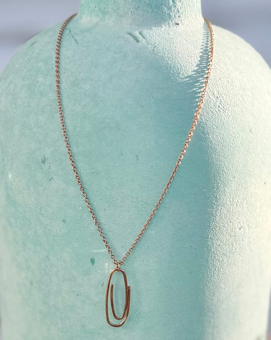Rose Gold Paperclip Necklace
