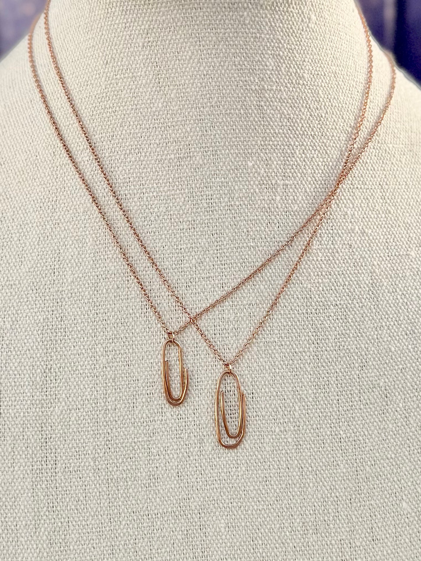 Rose Gold Paperclip Necklace