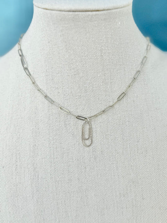 Luxe Sterling Silver Paperclip Necklace