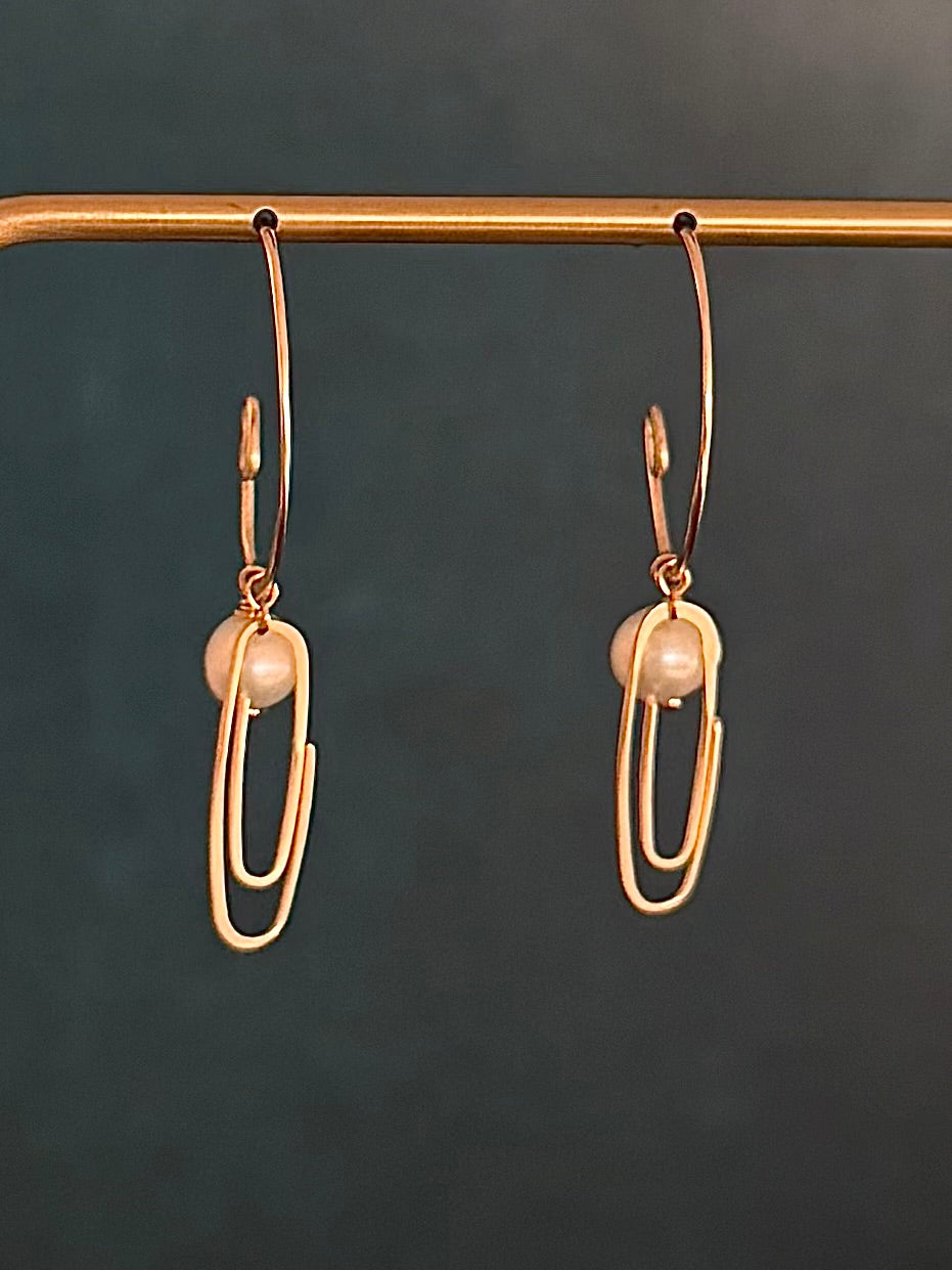 Paper Clip Hoops (14k Goldfill) with Optional Mix and Match Gems