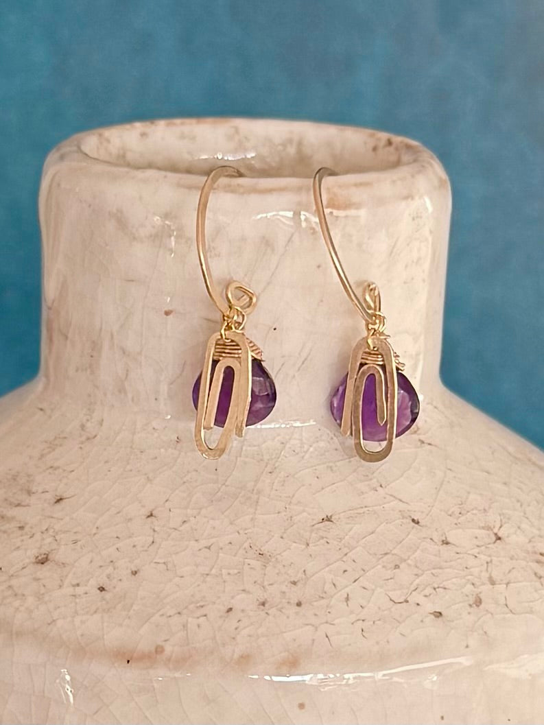 Gemstone add-ons for the Paper Clip Hoop earrings (Goldfill)