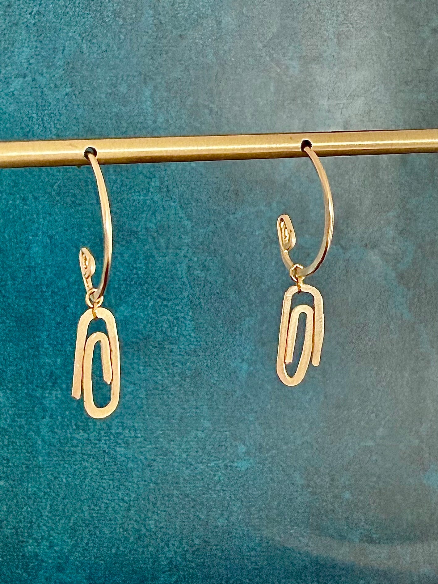 Paper Clip Hoops (14k Goldfill) with Optional Mix and Match Gems