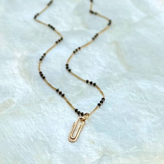 Mixed Metals 14k Goldfill Paperclip Necklace