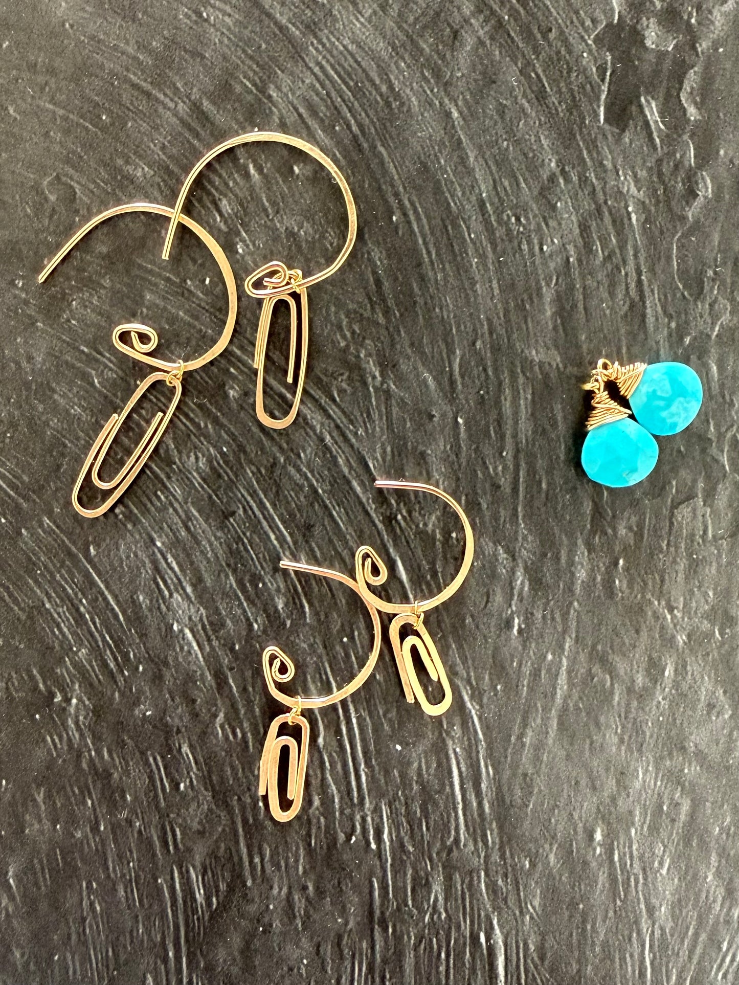 Gemstone add-ons for the Paper Clip Hoop earrings (Goldfill)