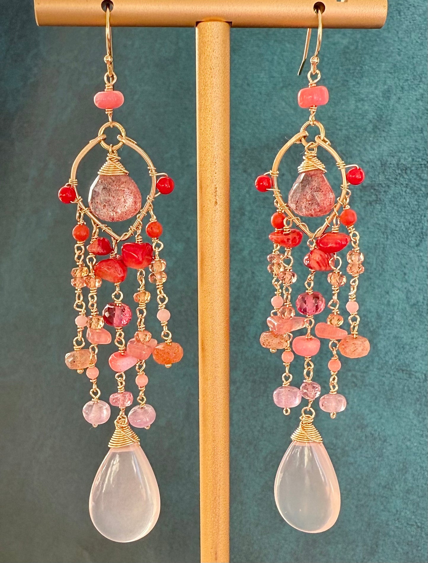 Lotus Fire Chandelier Earrings