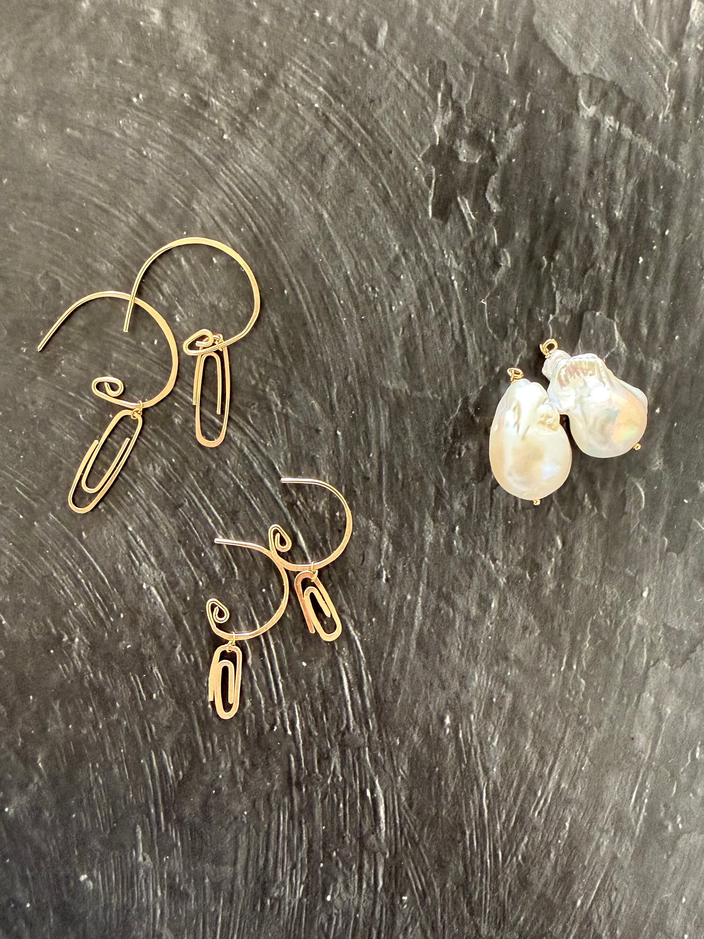 Gemstone add-ons for the Paper Clip Hoop earrings (Goldfill)