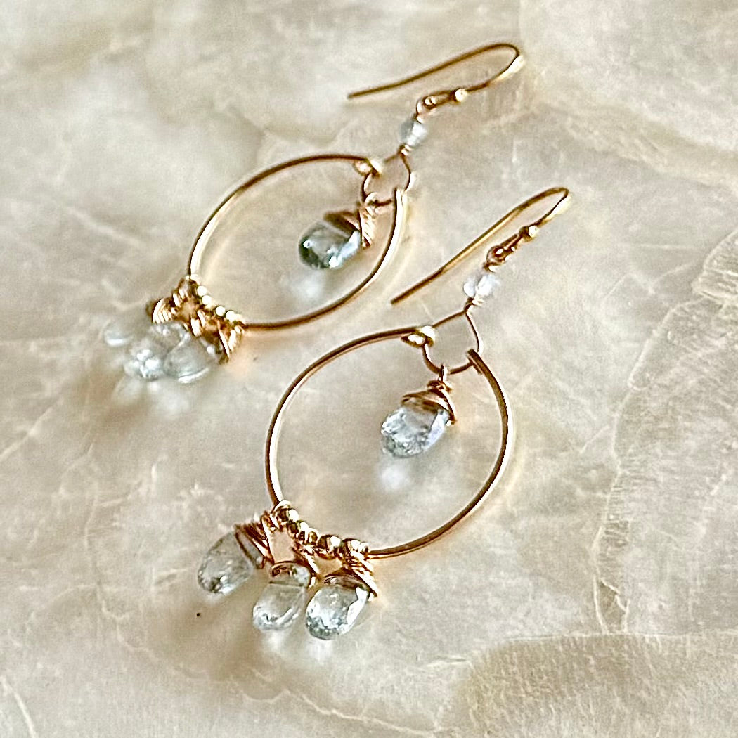 Aquamarine Hoops