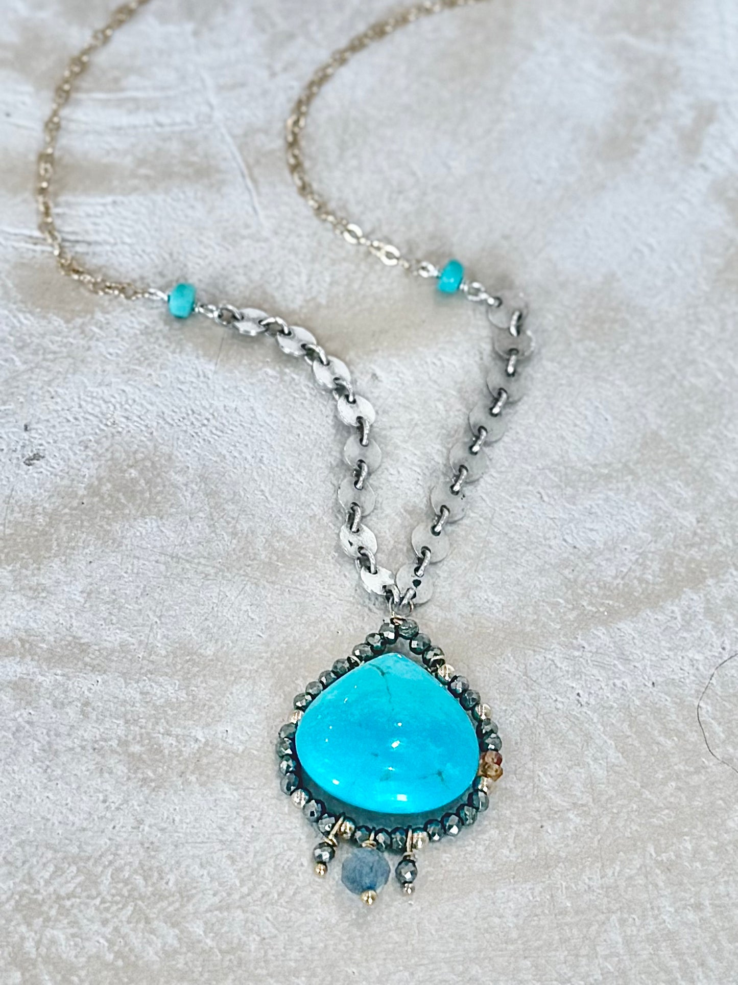 Radiate Solitaire: Turquoise on Mixed Metals