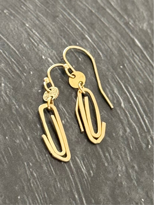 Simple Goldfill Paperclip Earrings