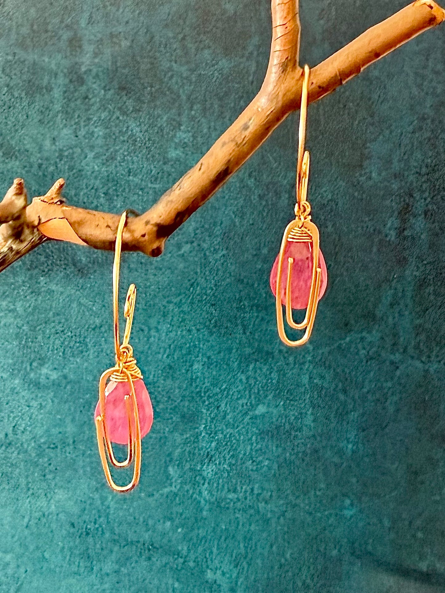 Gemstone add-ons for the Paper Clip Hoop earrings (Goldfill)
