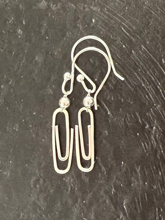 Simple Sterling Paperclip Earrings