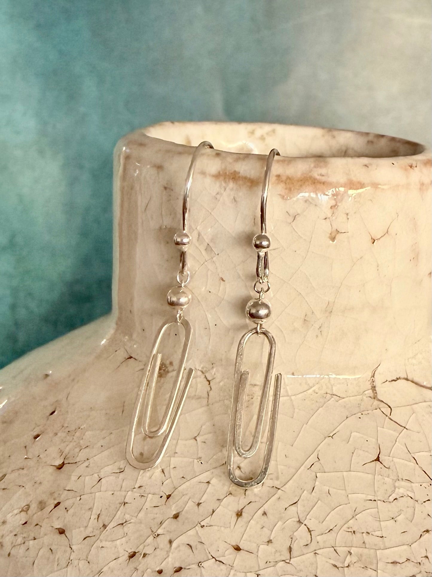 Simple Sterling Paperclip Earrings