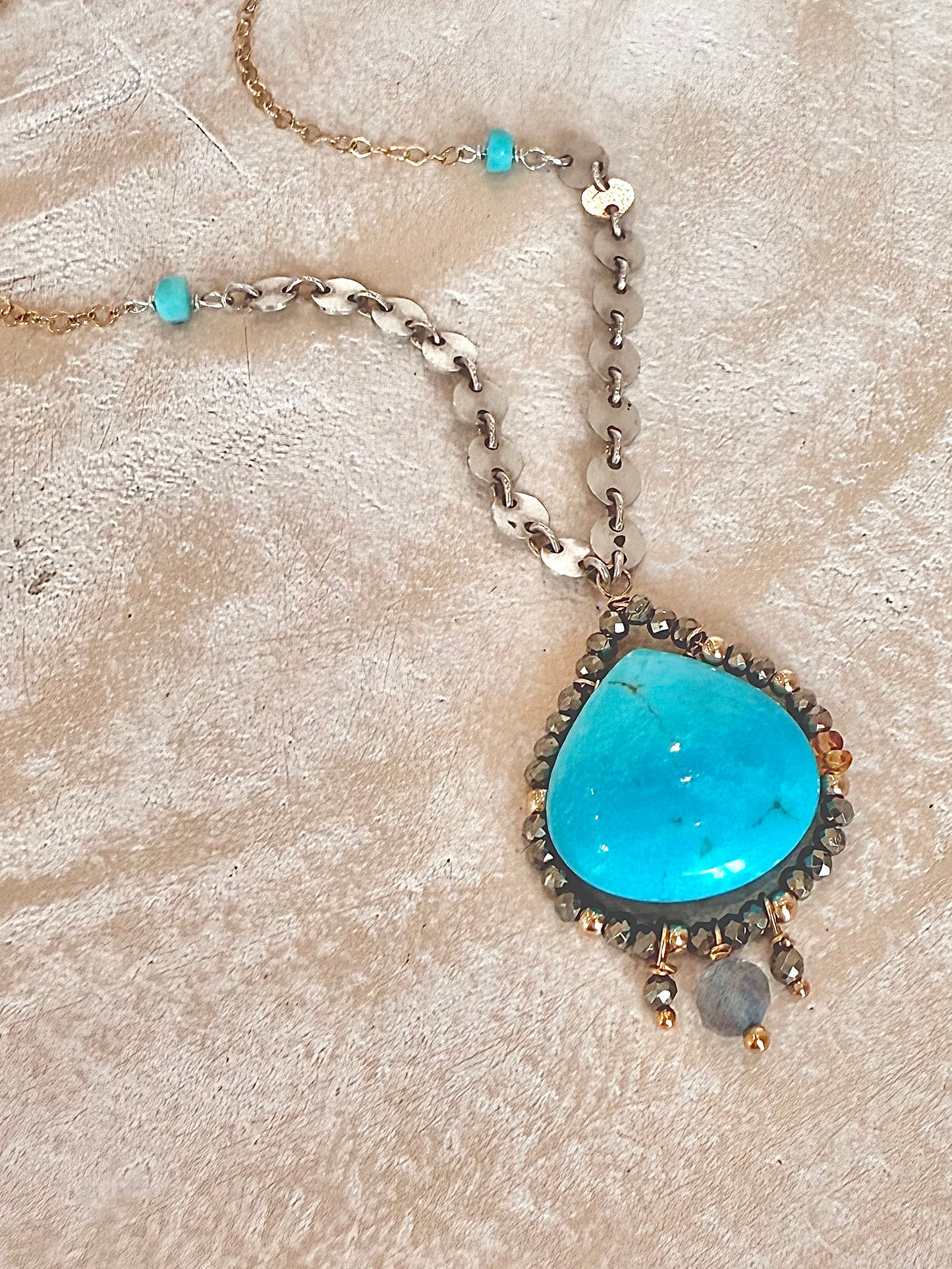 Radiate Solitaire: Turquoise on Mixed Metals