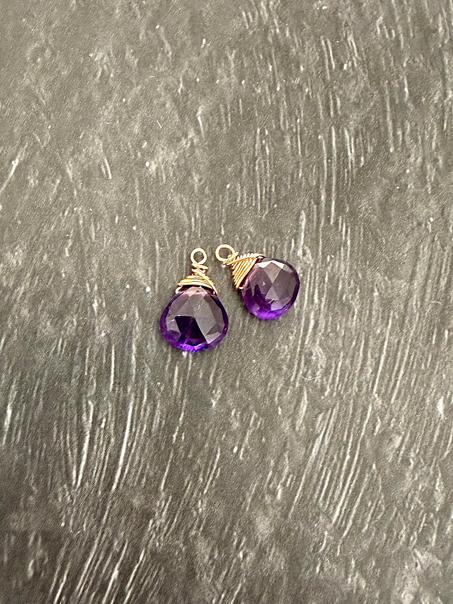 Gemstone add-ons for the Paper Clip Hoop earrings (Goldfill)