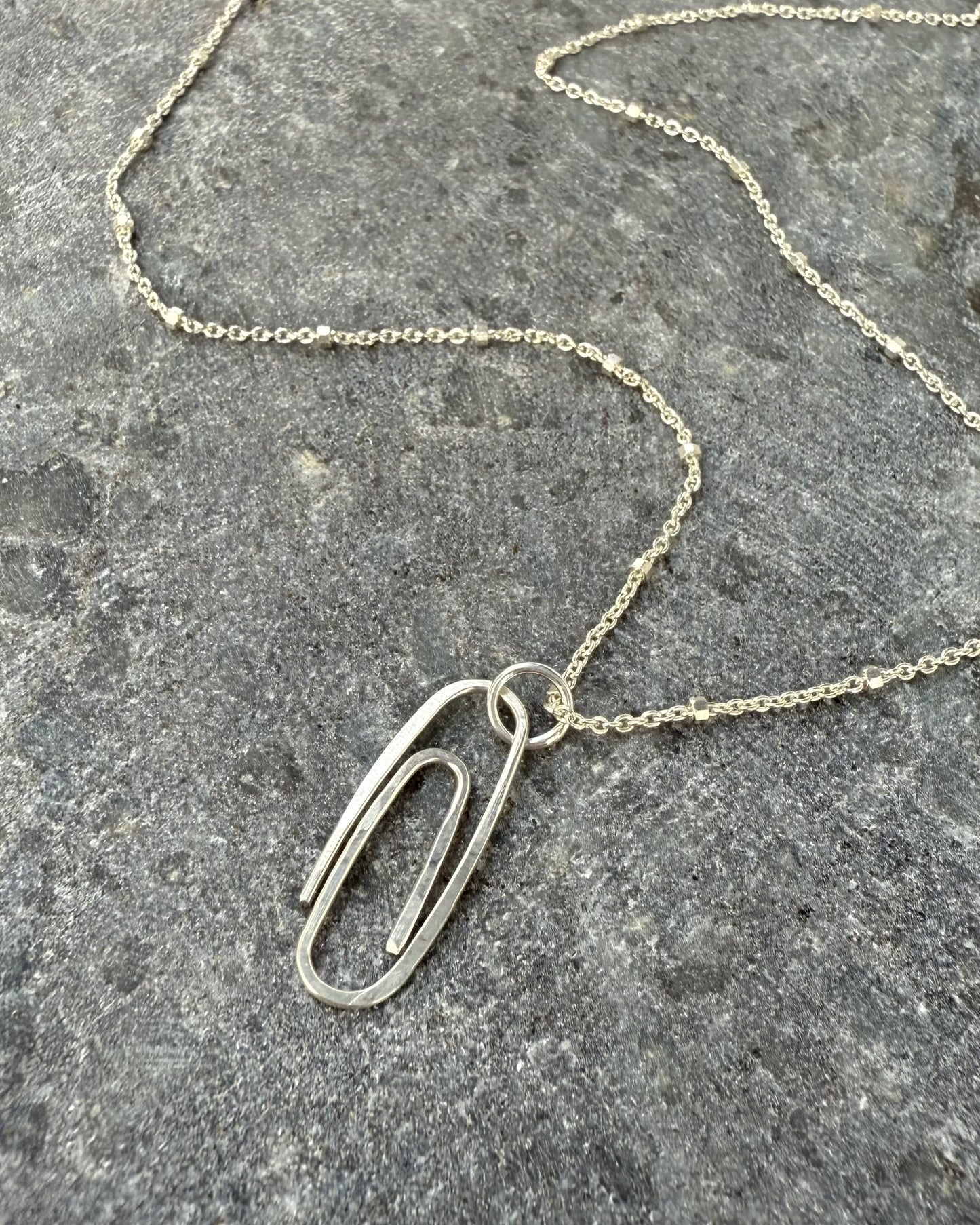 Sterling Silver Paperclip Necklace