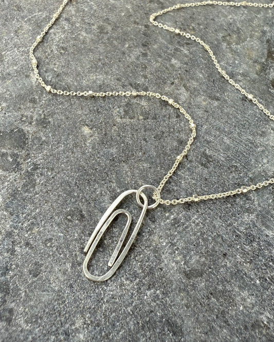 Sterling Silver Paperclip Necklace