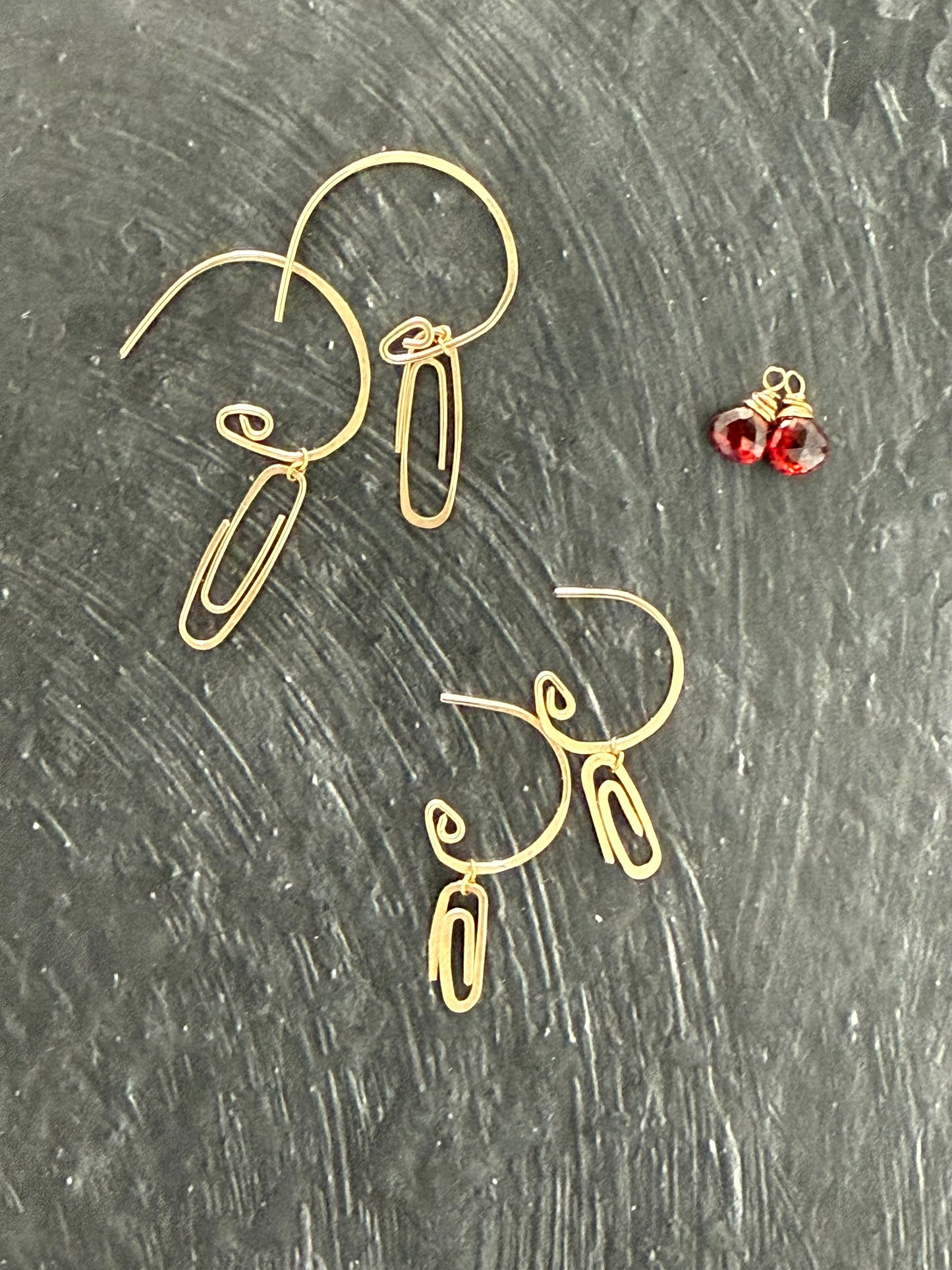 Gemstone add-ons for the Paper Clip Hoop earrings (Goldfill)