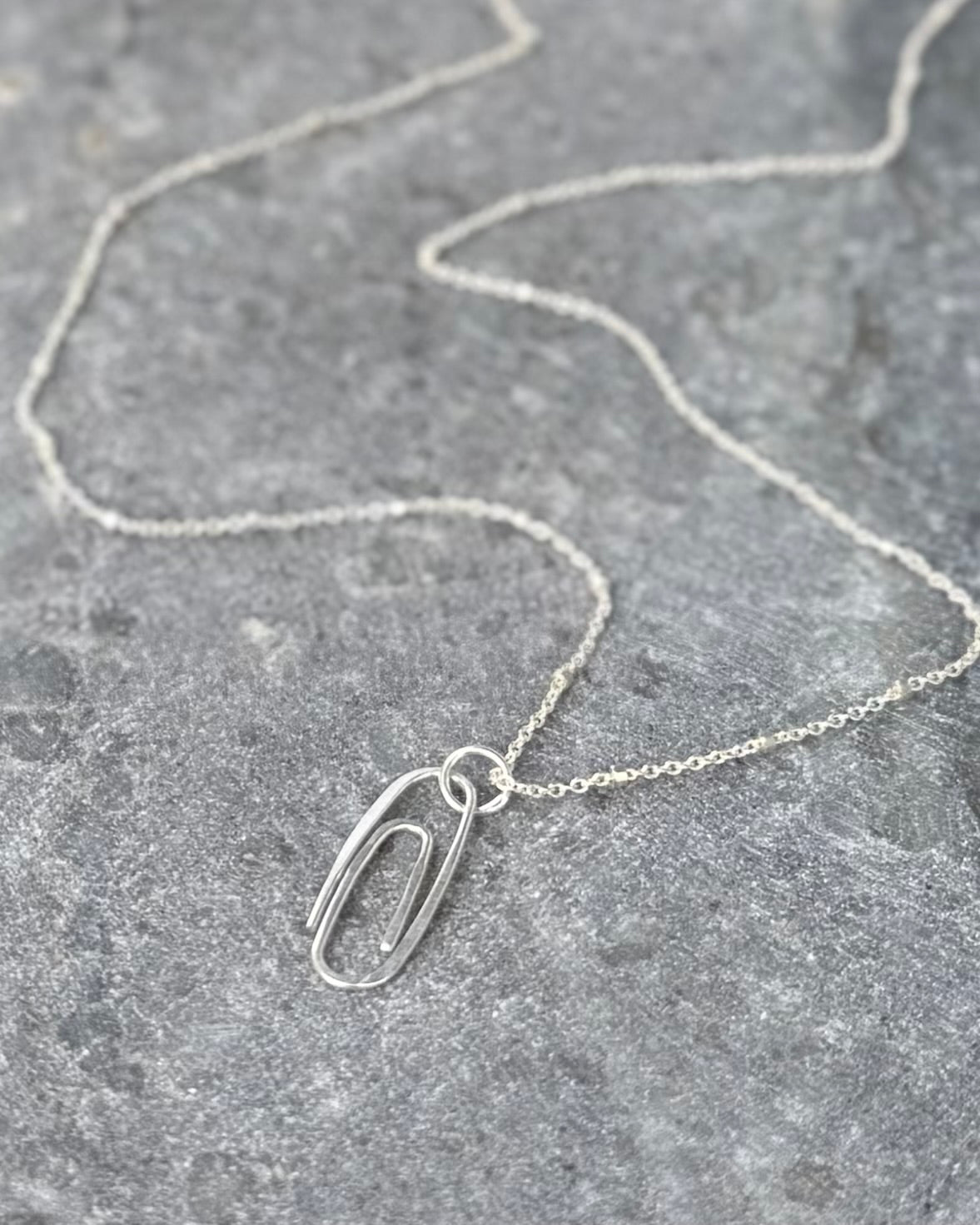 Sterling Silver Paperclip Necklace