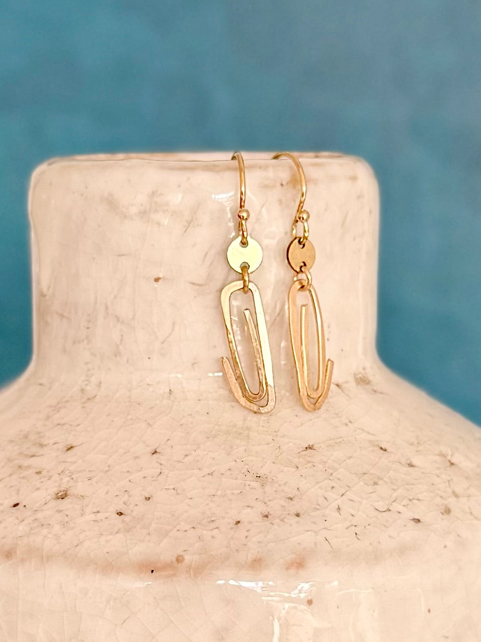 Simple Goldfill Paperclip Earrings