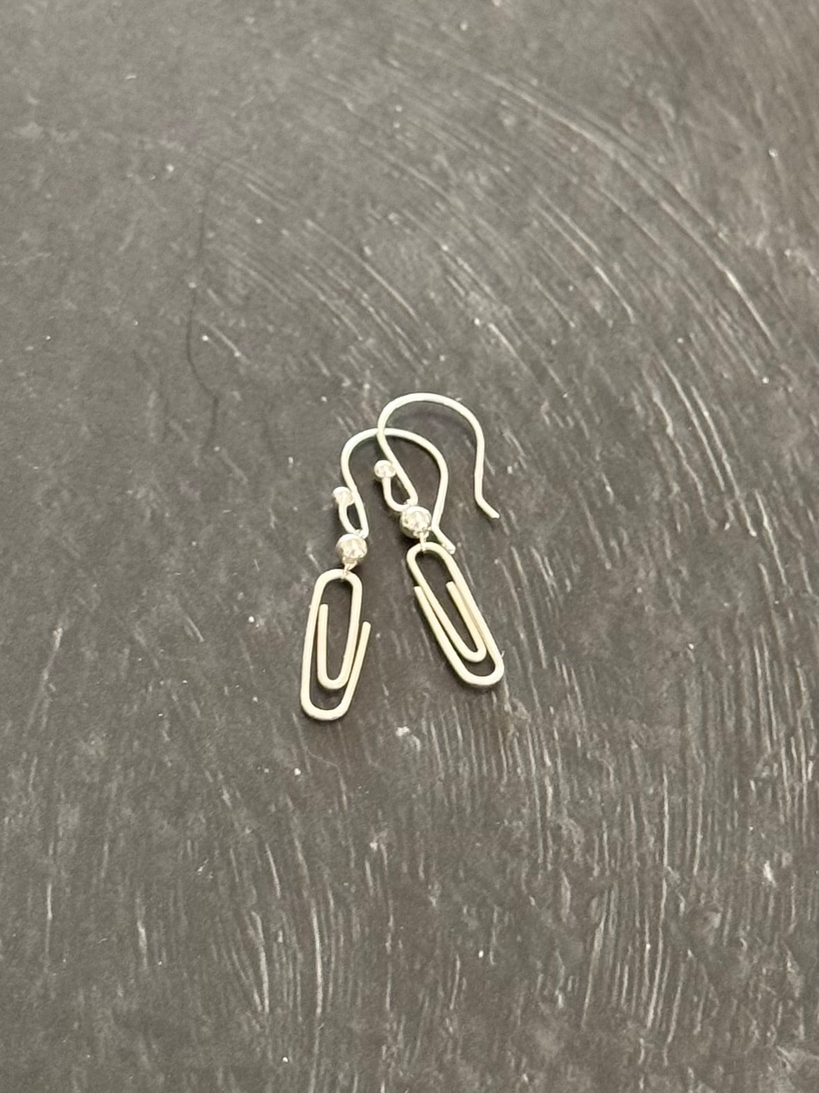 Simple Sterling Paperclip Earrings