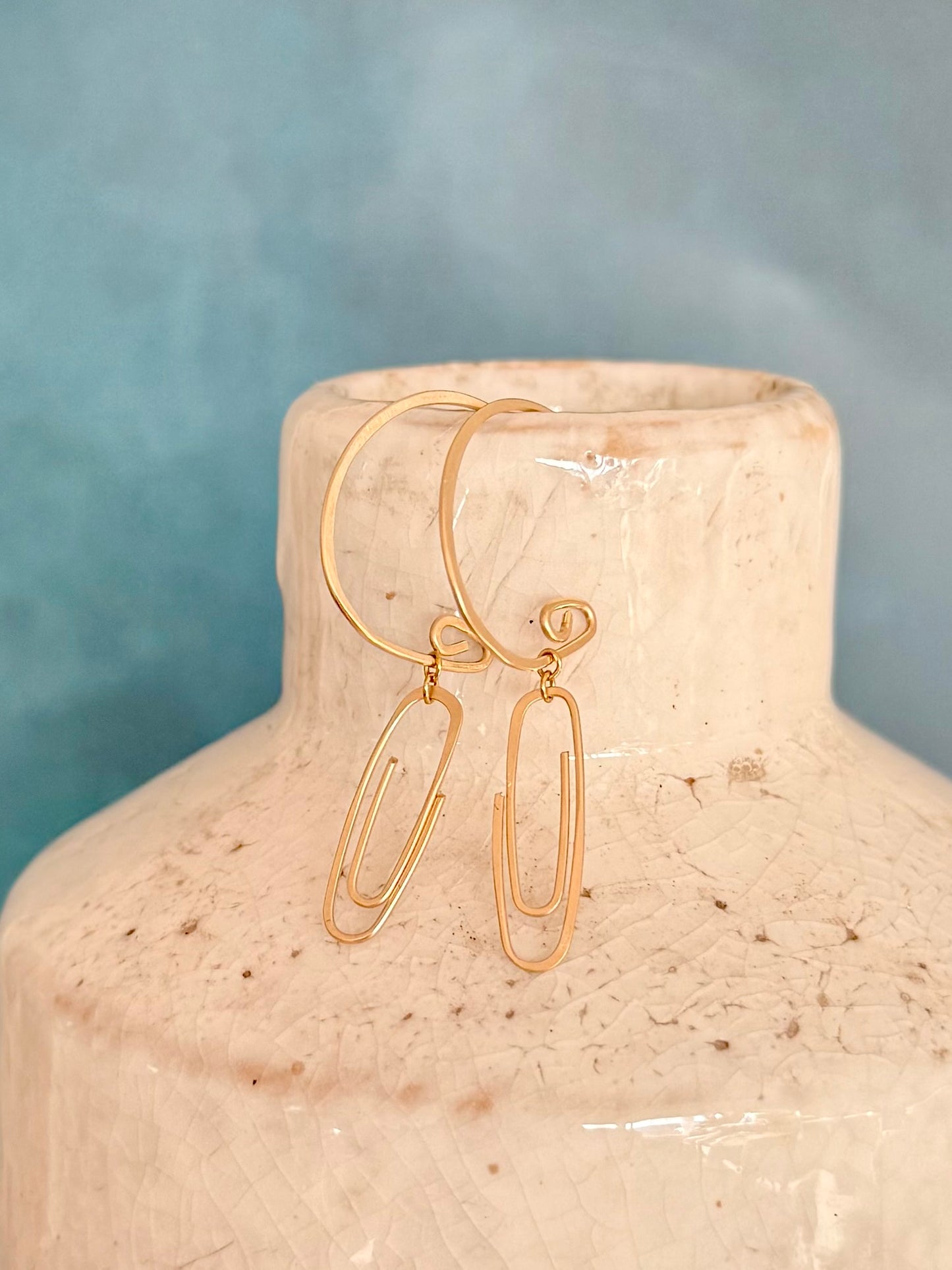 Paper Clip Hoops (14k Goldfill) with Optional Mix and Match Gems