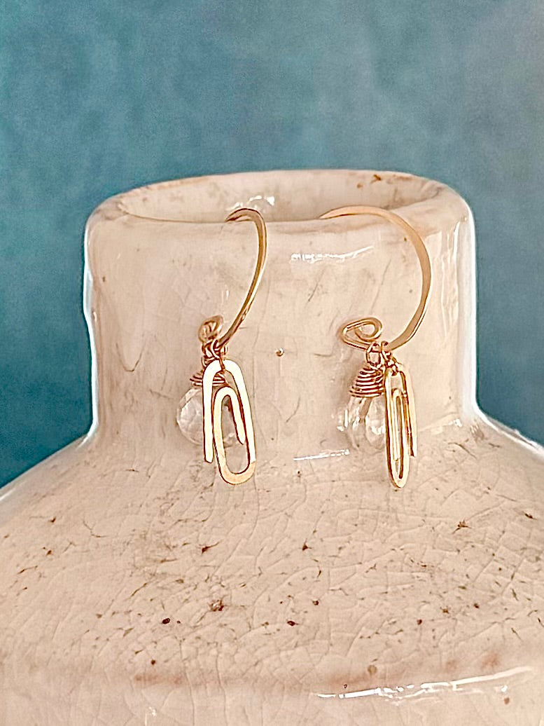 Gemstone add-ons for the Paper Clip Hoop earrings (Goldfill)