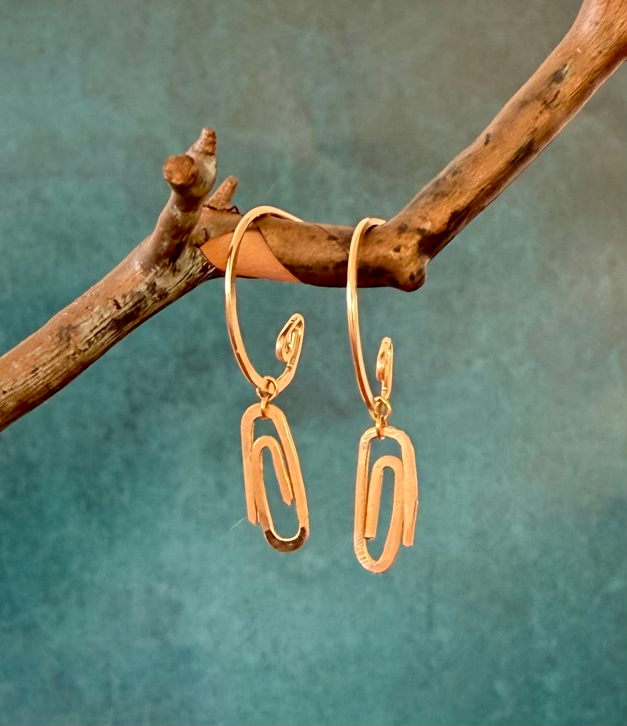 Paper Clip Hoops (14k Goldfill) with Optional Mix and Match Gems