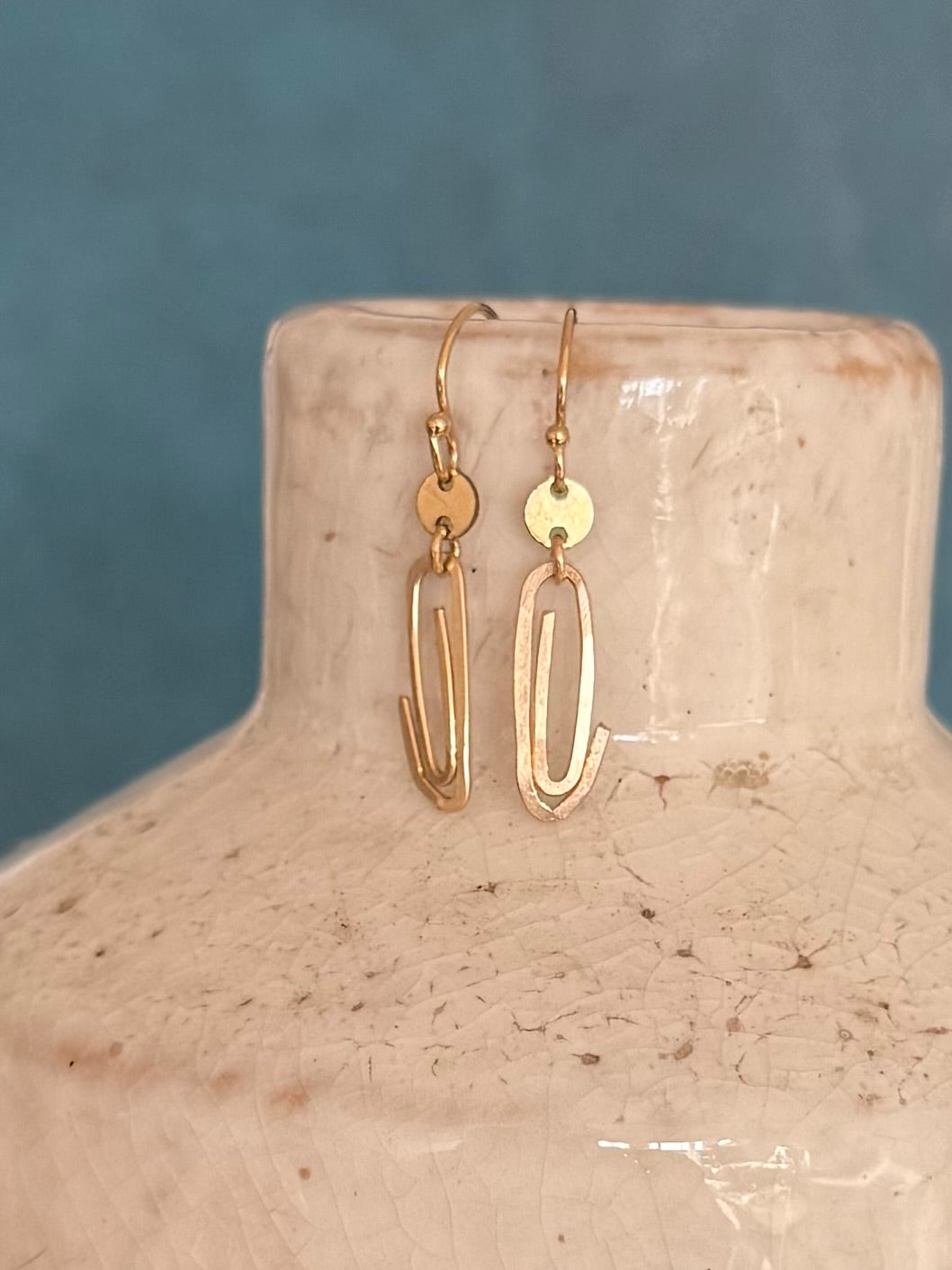 Simple Goldfill Paperclip Earrings
