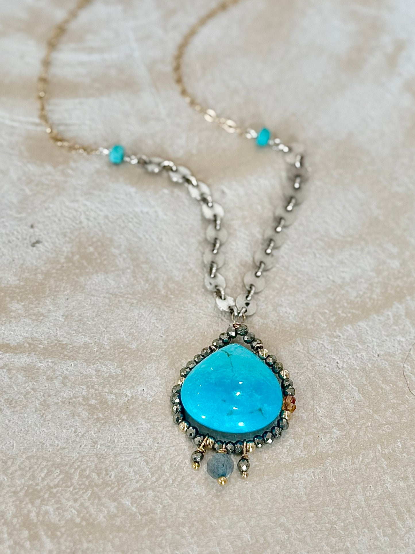 Radiate Solitaire: Turquoise on Mixed Metals