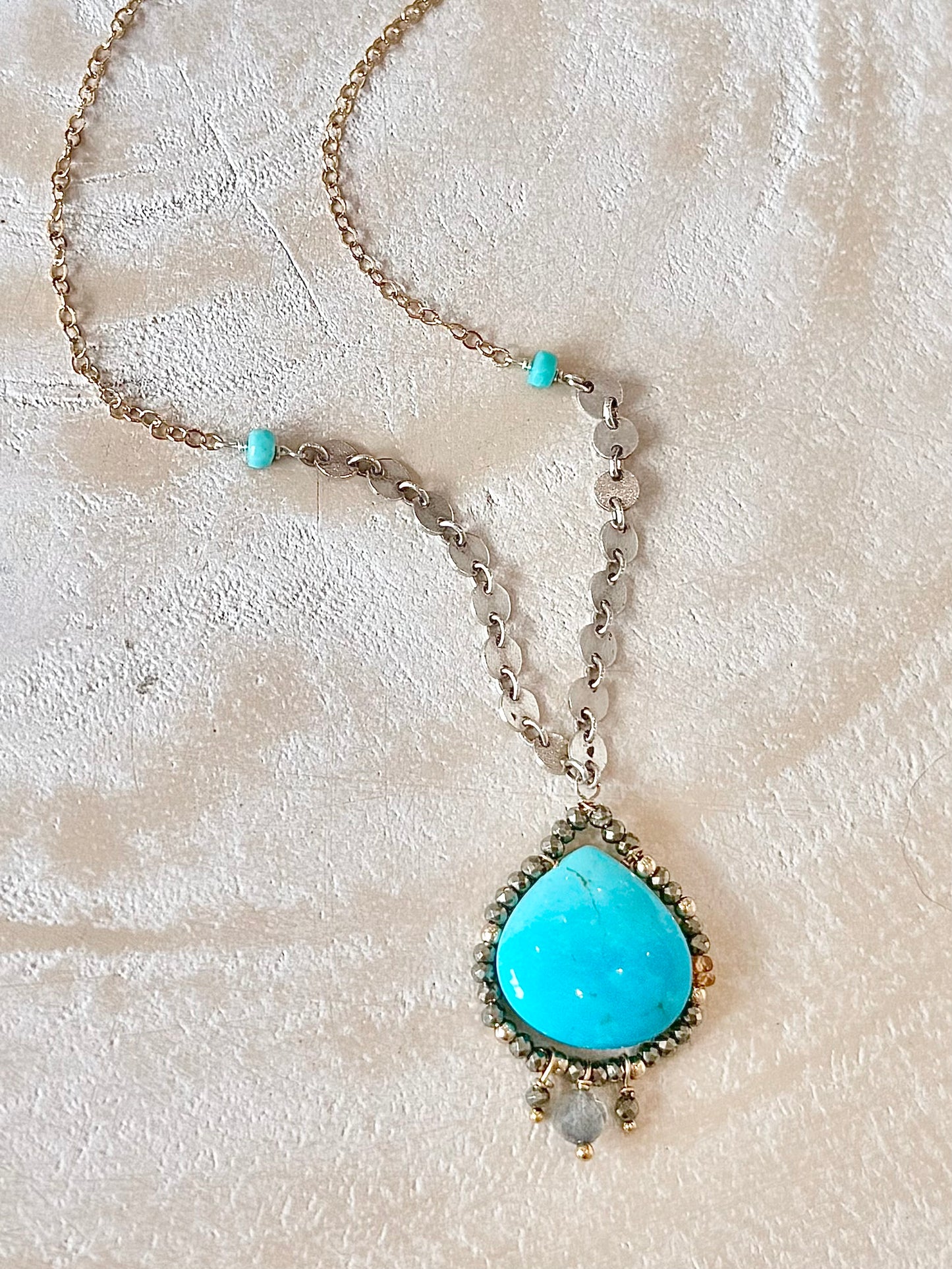 Radiate Solitaire: Turquoise on Mixed Metals