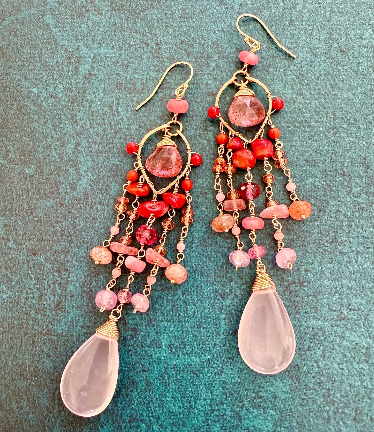Lotus Fire Chandelier Earrings