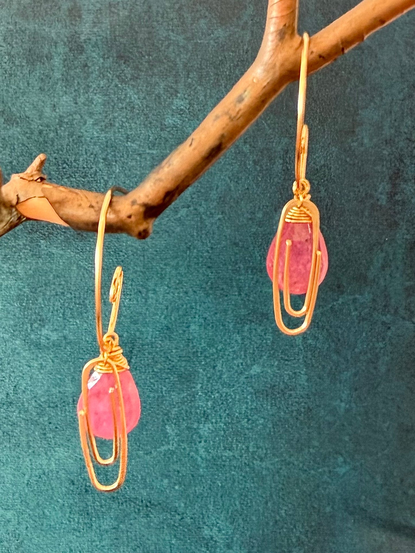 Gemstone add-ons for the Paper Clip Hoop earrings (Goldfill)