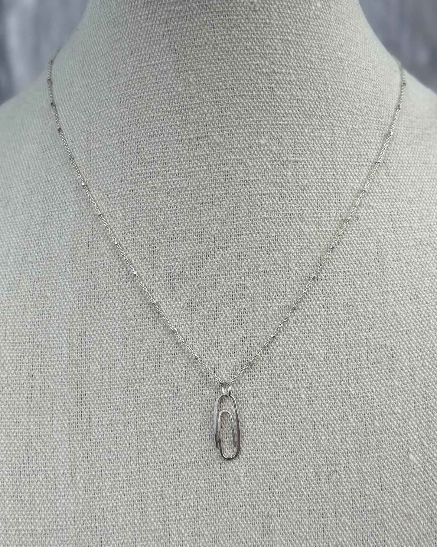 Sterling Silver Paperclip Necklace