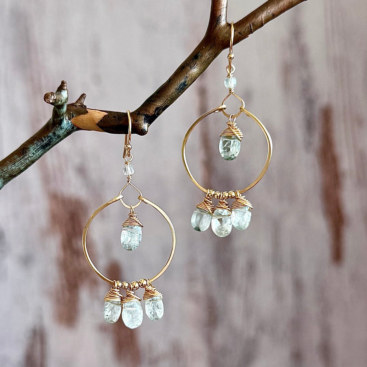 Aquamarine Hoops