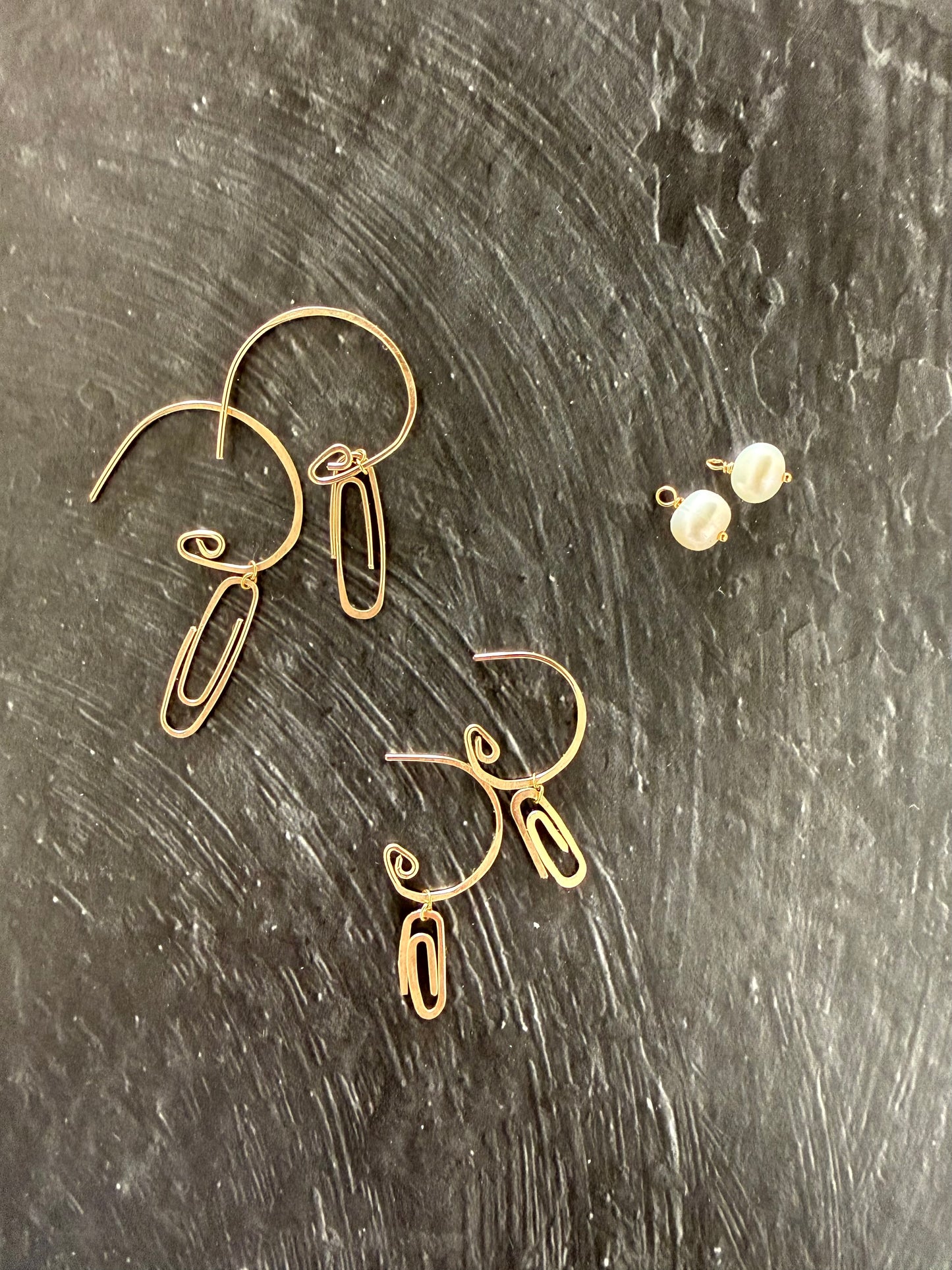 Gemstone add-ons for the Paper Clip Hoop earrings (Goldfill)