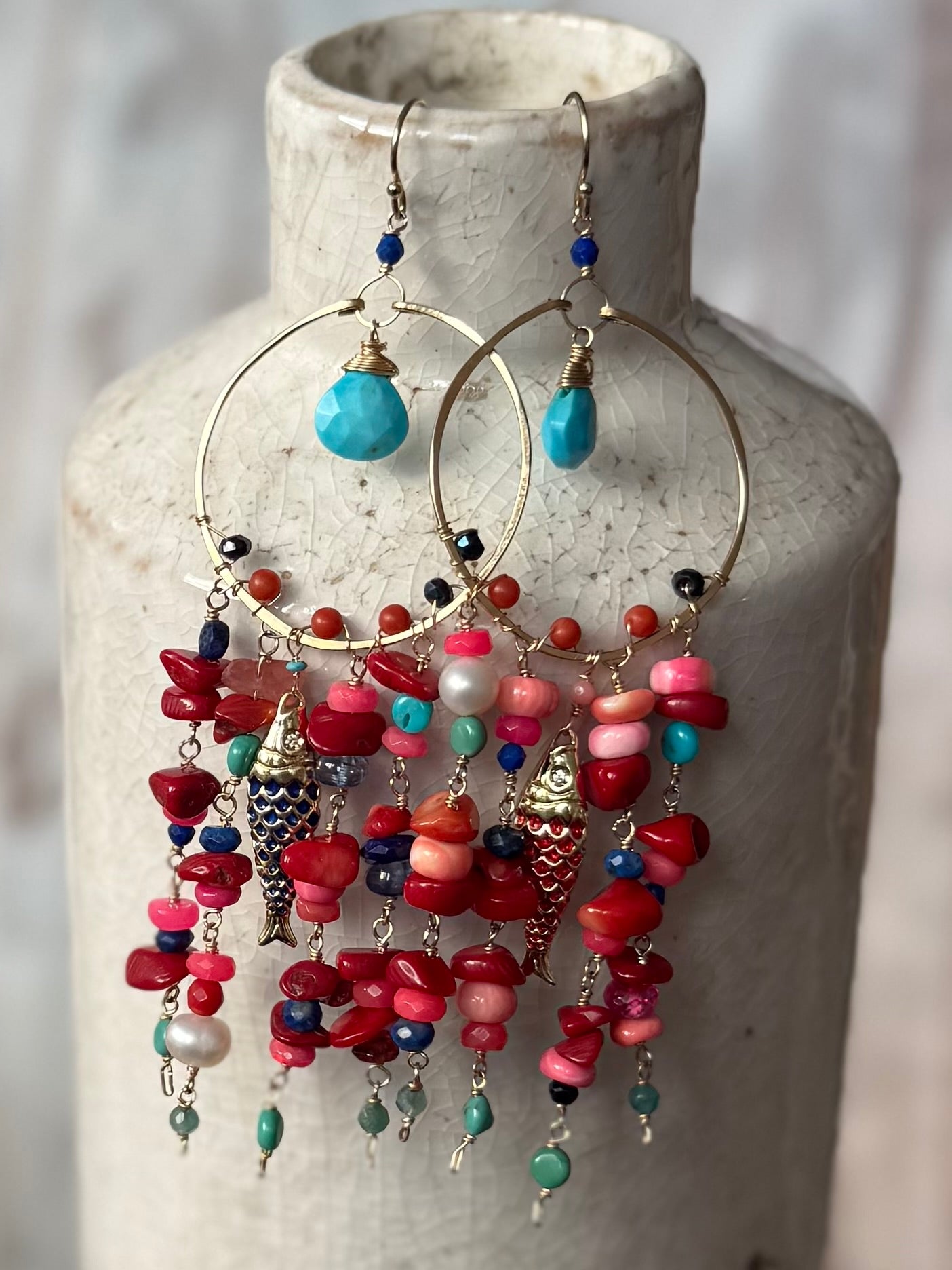 Coral Shoals Chandelier Earrings