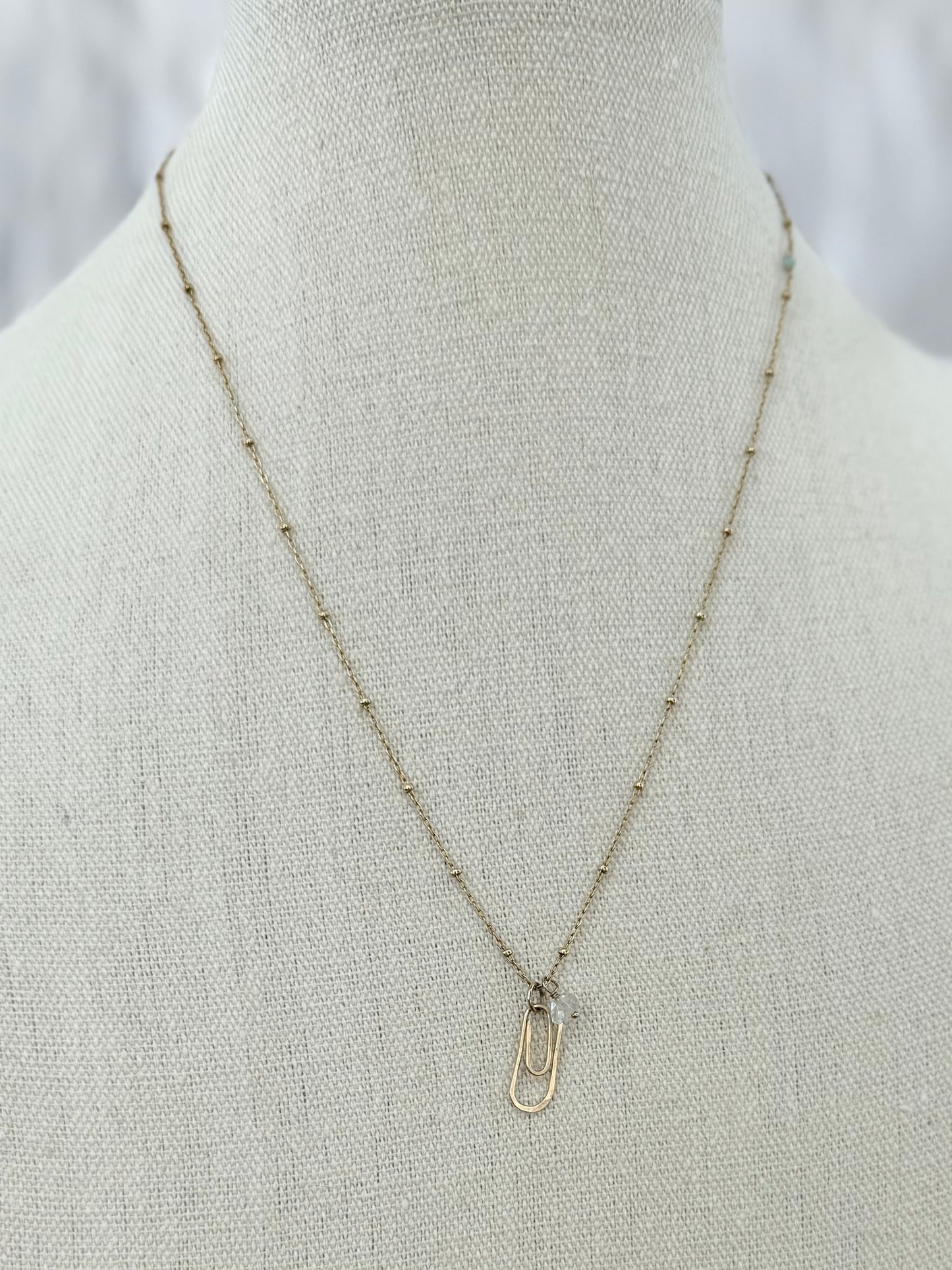 14k Goldfill Paperclip Necklace