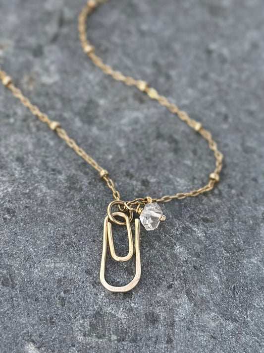 14k Goldfill Paperclip Necklace