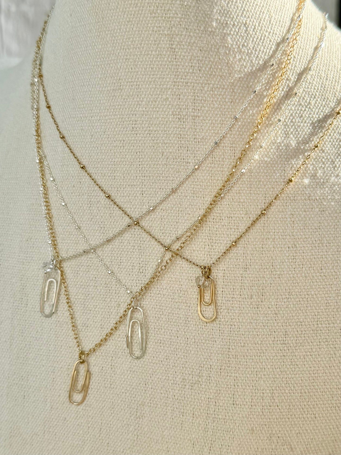 14k Goldfill Paperclip Necklace