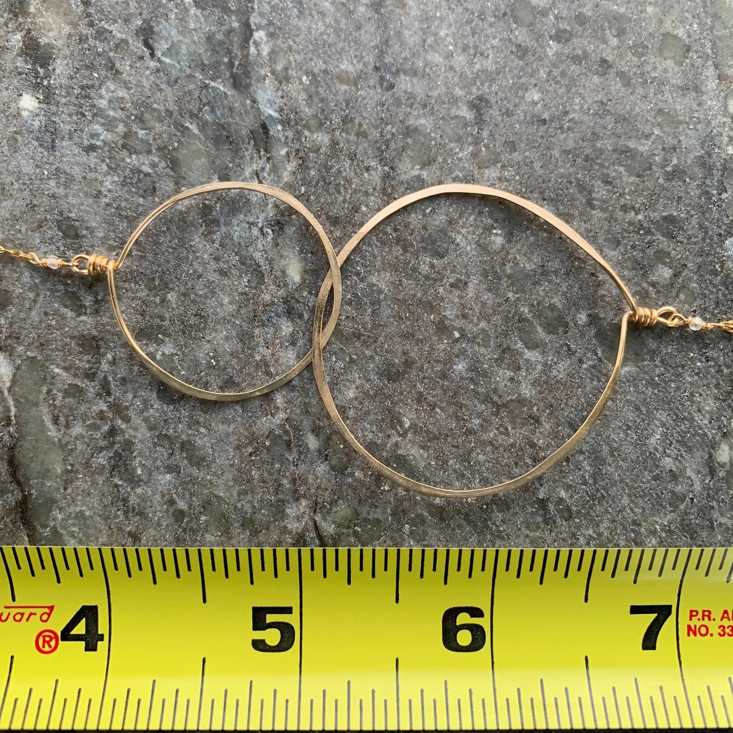 Gold Double Circles Necklace (Large)